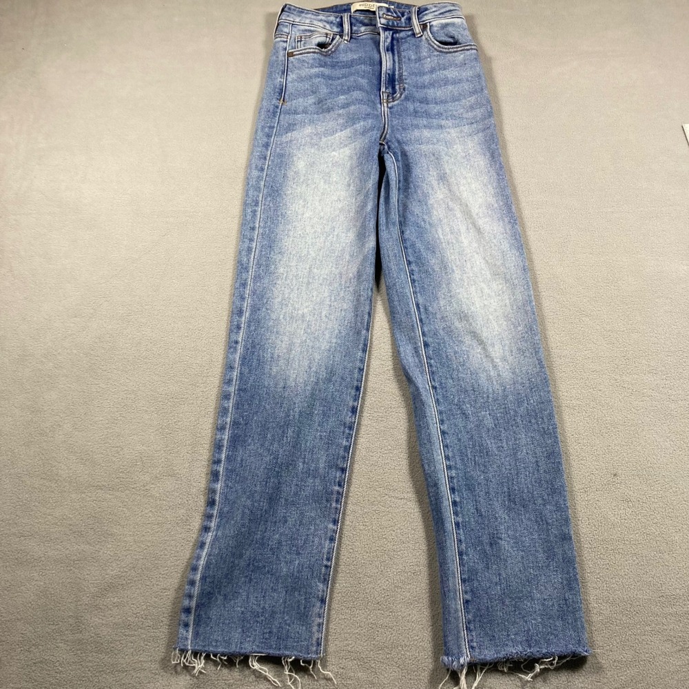 Hidden Jeans Women's 24 Blue High Rise Straight Leg Light Wash Denim